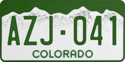 CO license plate AZJ041