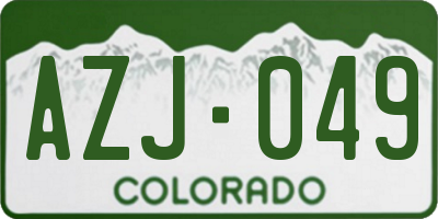 CO license plate AZJ049
