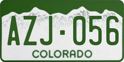 CO license plate AZJ056