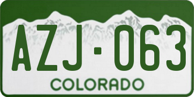 CO license plate AZJ063