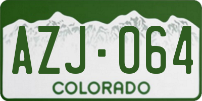 CO license plate AZJ064