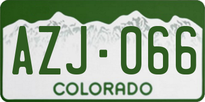 CO license plate AZJ066