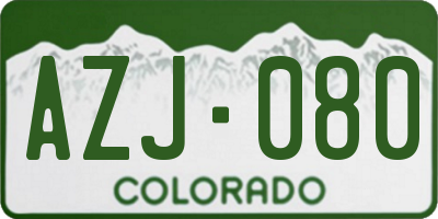 CO license plate AZJ080