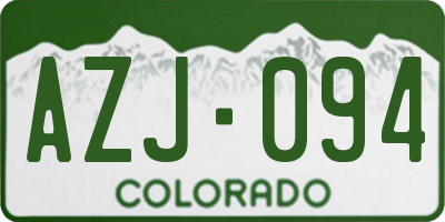 CO license plate AZJ094