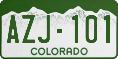 CO license plate AZJ101