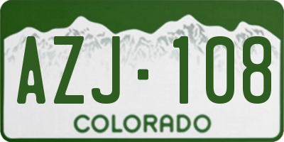 CO license plate AZJ108