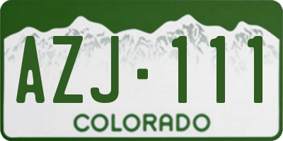 CO license plate AZJ111