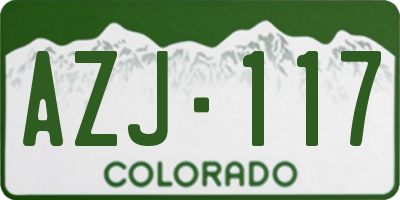 CO license plate AZJ117