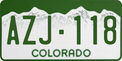 CO license plate AZJ118
