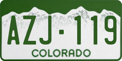 CO license plate AZJ119