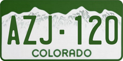 CO license plate AZJ120