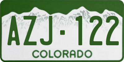 CO license plate AZJ122