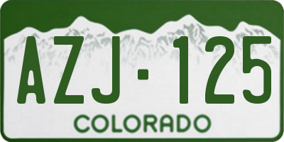 CO license plate AZJ125