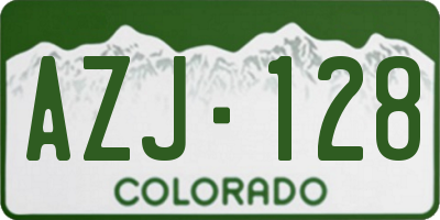 CO license plate AZJ128
