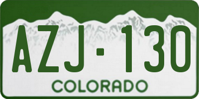 CO license plate AZJ130