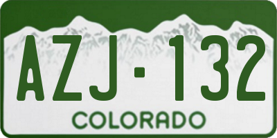 CO license plate AZJ132