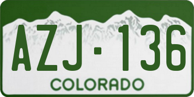 CO license plate AZJ136