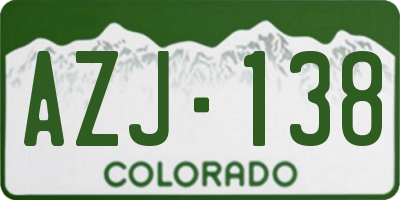 CO license plate AZJ138
