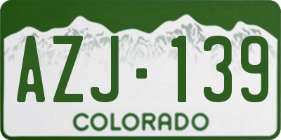 CO license plate AZJ139