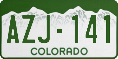 CO license plate AZJ141