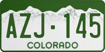 CO license plate AZJ145