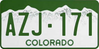 CO license plate AZJ171