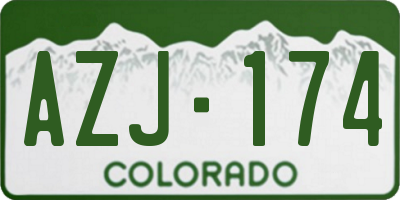 CO license plate AZJ174