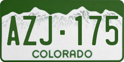 CO license plate AZJ175