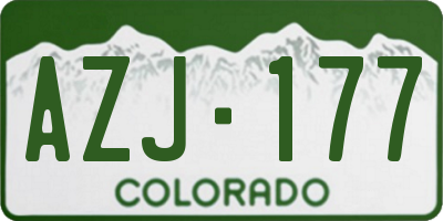 CO license plate AZJ177