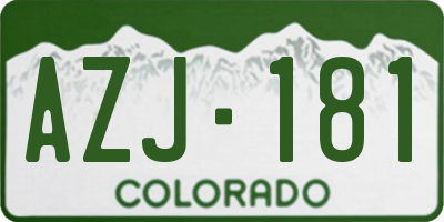 CO license plate AZJ181