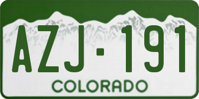 CO license plate AZJ191