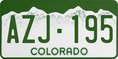 CO license plate AZJ195