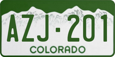 CO license plate AZJ201