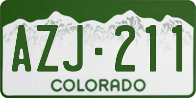 CO license plate AZJ211