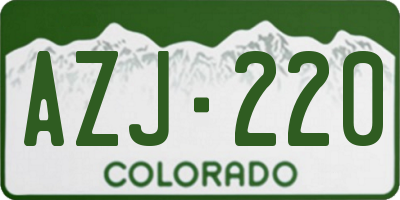 CO license plate AZJ220