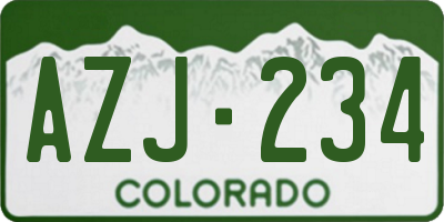 CO license plate AZJ234
