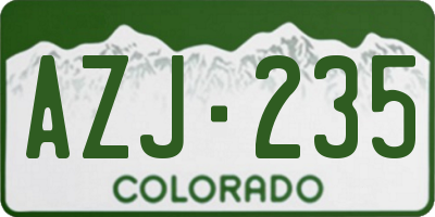 CO license plate AZJ235