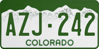 CO license plate AZJ242
