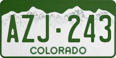 CO license plate AZJ243