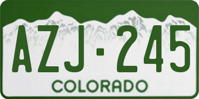 CO license plate AZJ245