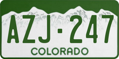 CO license plate AZJ247
