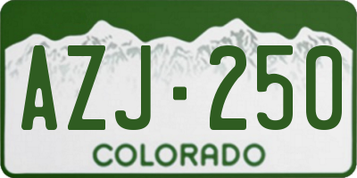 CO license plate AZJ250