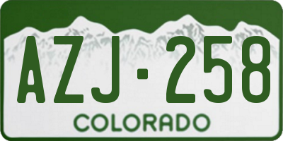 CO license plate AZJ258