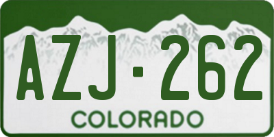 CO license plate AZJ262