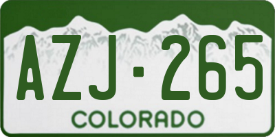 CO license plate AZJ265