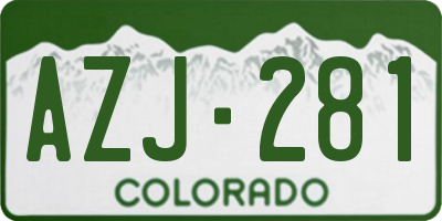 CO license plate AZJ281