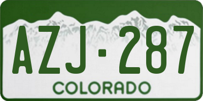 CO license plate AZJ287