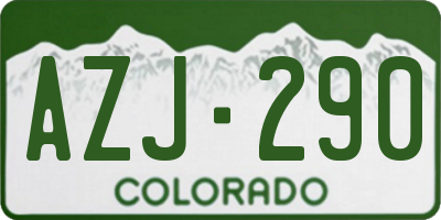 CO license plate AZJ290