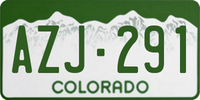 CO license plate AZJ291