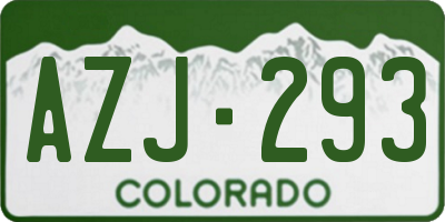 CO license plate AZJ293